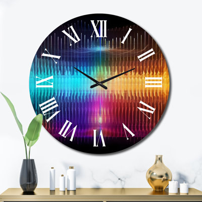 Horloge murale abstraite Schumann Resonances Waveform Spectrum II