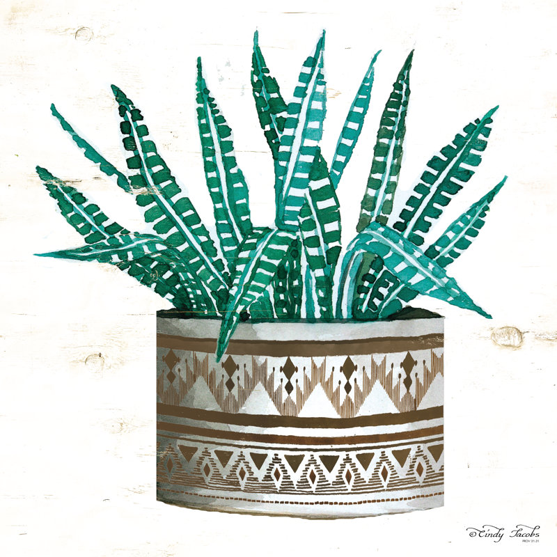 " Mud Cloth Vase " by Cindy Jacobs, 20" H x 20" W, Wrapped Canvas