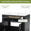 Meuble-lavabo mural de 61 cm (24 po) avec lavabo en céramique, armoire à 2 portes avec tiroir basculant, charnières à fermeture amortie et dos ouvert, noir-1140849955