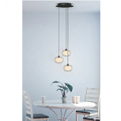 Luminaire suspendu sphère 3 lumières Mission