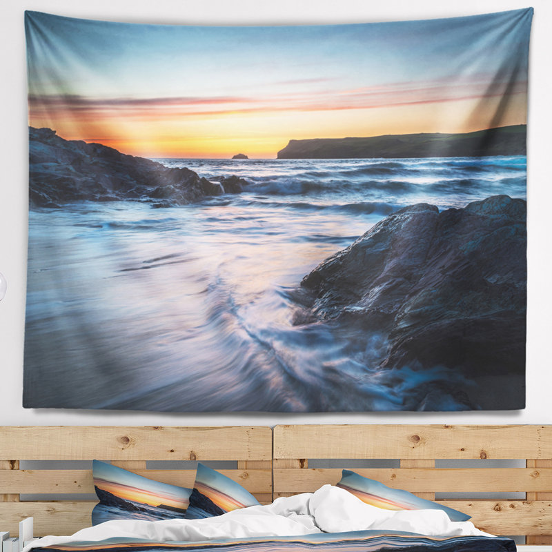 Tapisserie «Seascape Sunset» à Polzeath Beach, H 78 po x l 92 po