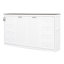 Lit mural simple blanc et brun avec éclairage à DEL, armoire pliable, bois massif, ouverture hydraulique lisse, idéal pour les espaces de travail à la maison dans les petites résidences, bois, système, dortoirs de bonne étude-1008004062