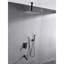 Douche de plafond - Tête de 16 po avec douchette à main en nickel brossé, acier inoxydable, buse autonettoyante qui sécurise le débit d'eau, douche à effet pluie naturelle, conforme à la norme américaine