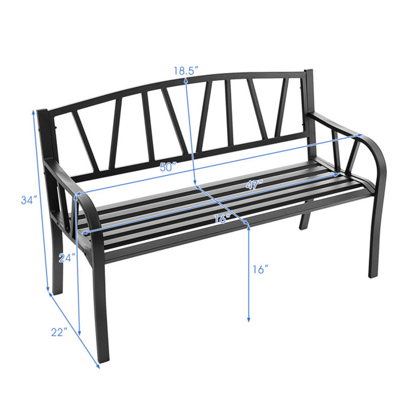 Banc d'extérieur en acier Katonia