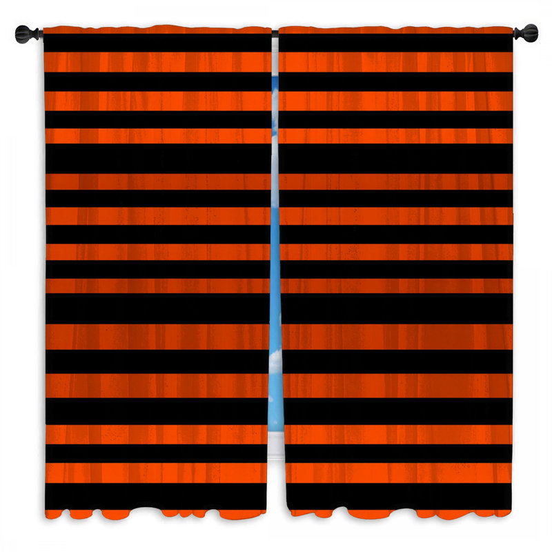 Rideaux obscurcissant et obscurcissant noir et orange - 2 panneaux, Obscurcissement de chambre, 40in x 80in - 2 panels