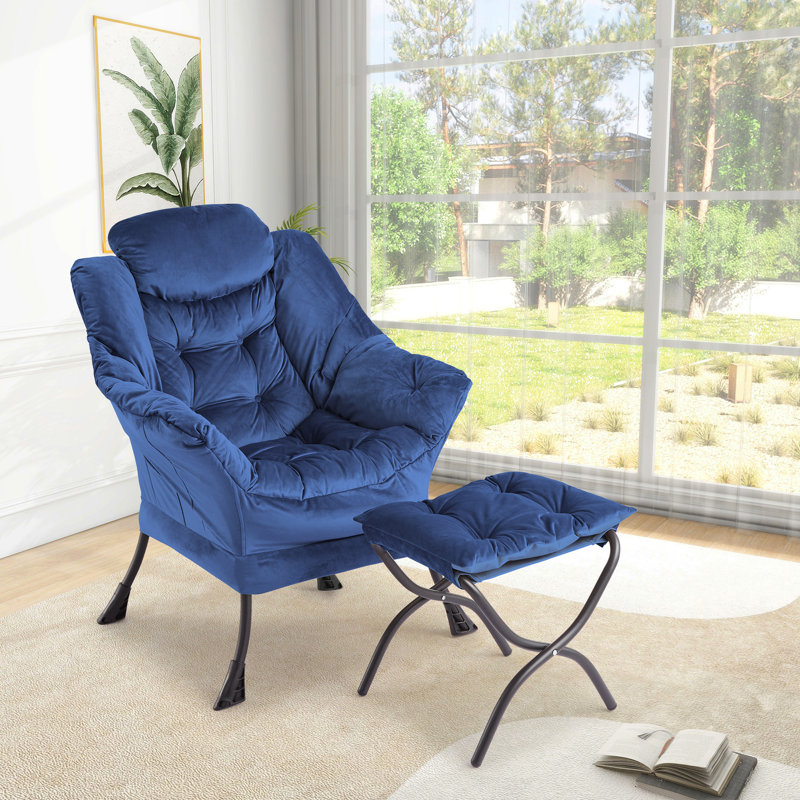 Upholstered Armchair, Blue