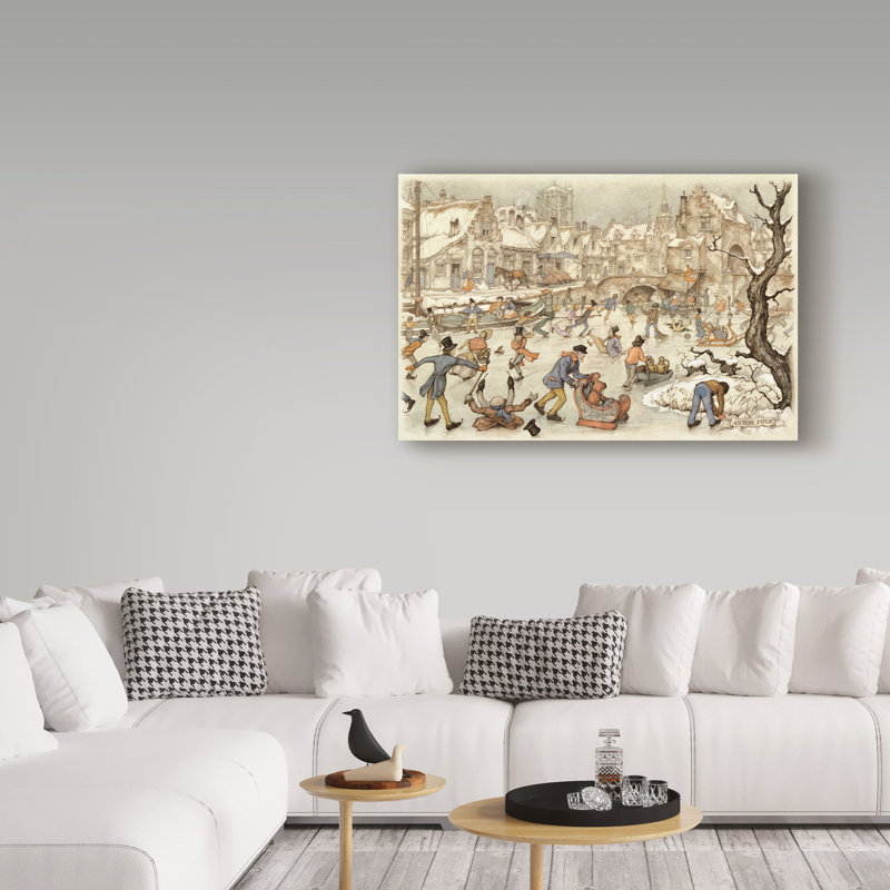 «Winter Town» par Graceleigh, reproduction d'art sur toile tendue, H 22 po x l 32 po x P 2 po