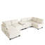 Canapé modulaire en nuage de 121 po de large avec console intelligente, canapé-lit convertible en forme de U avec haut-parleur Bluetooth, ports USB / type-c, rangement caché et 6 coussins décoratifs-130629328