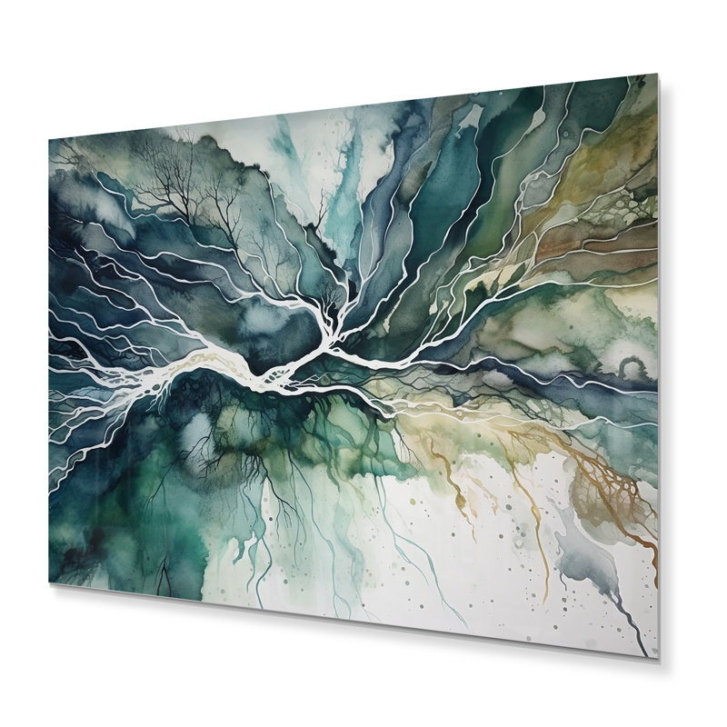 Emerline Emerline vert bleu marbré Dreamscape II, H 24 po x l 32 po