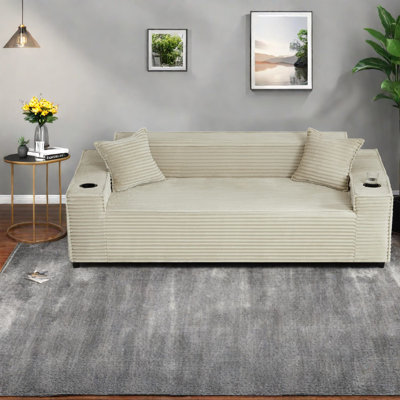 Compression Sofas With Storage, 80.7 Inch Corduroy Modern Couch For Home