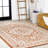 Moten Medallion Textured Weave Orange/Cream Indoor/Outdoor Rug-211141335