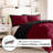 Reversible 3-piece Bedding Sets, Microfiber Comforter, Red And Black, Full/queen