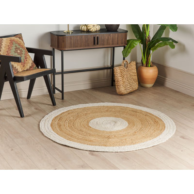 Round Lauer Solid Colour Hand Woven 140cm X 140cm Area Rug