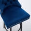 Chaises de bar en velours bleu marine avec structure et structure à boutons confortable