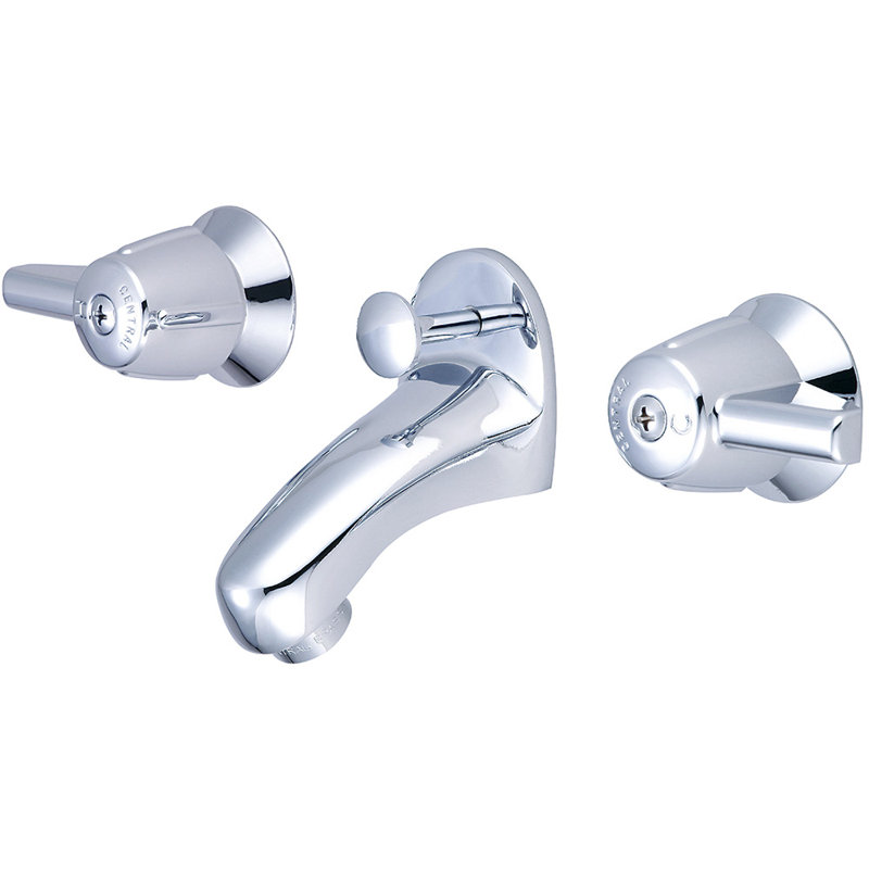 Robinet de salle de bain fixé au mur, Avec drain escamotable