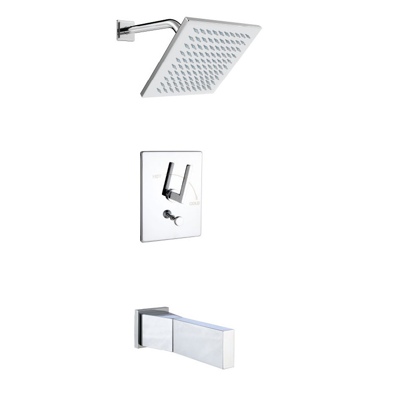 Crisp Tub & Shower Faucet, Polished Nickel