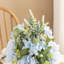 Centre de table pivoine bleue et hortensia 18 po avec vase en céramique