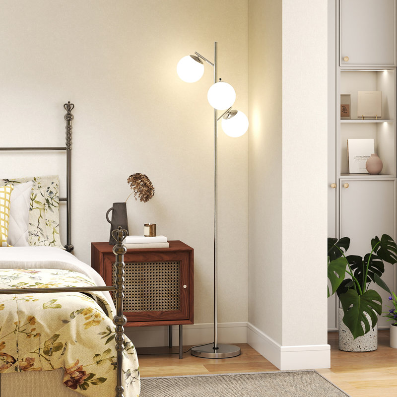 169cm Tree Floor Lamp, Silver, Yes