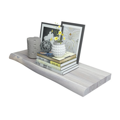 28 po X 10 po X 1,5 po Tablette flottante Acacia Live Edge, doré
