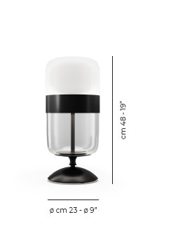 Futura Table Lamp, White Black, 19" H x 9" W x 9" D