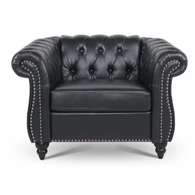 Compact 1 Seater Sofa With Soft PU Leather, Pocket Springs, And Birch Legs For Modern Living Rooms
