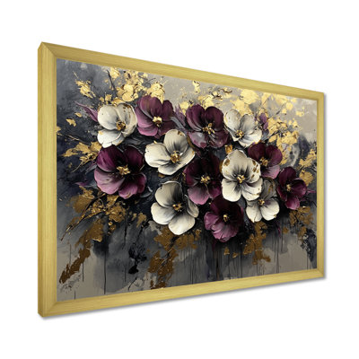 «Bourgogne coquelicots, paysage de rêve la nuit III - Bouquets assortis, impression sur toile encadrée»