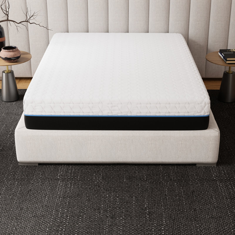 Matelas très grand en cuivre, 12 pouces, avec des couches de gel et une housse respirante pour une nuit de repos Surface en mousse confortable de 12 po