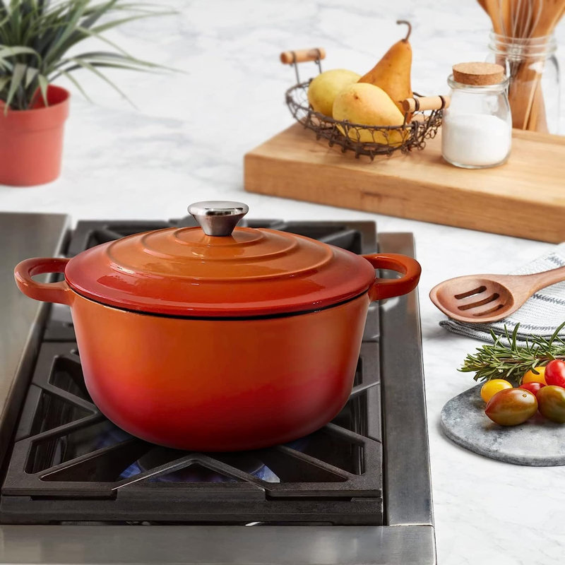 Cast Iron Casserole Dish - 3L, Orange