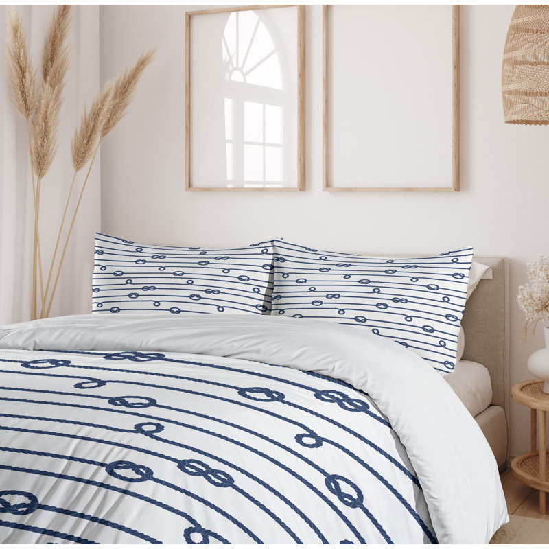 Nautical Navy and White Queen Duvet Cover Set