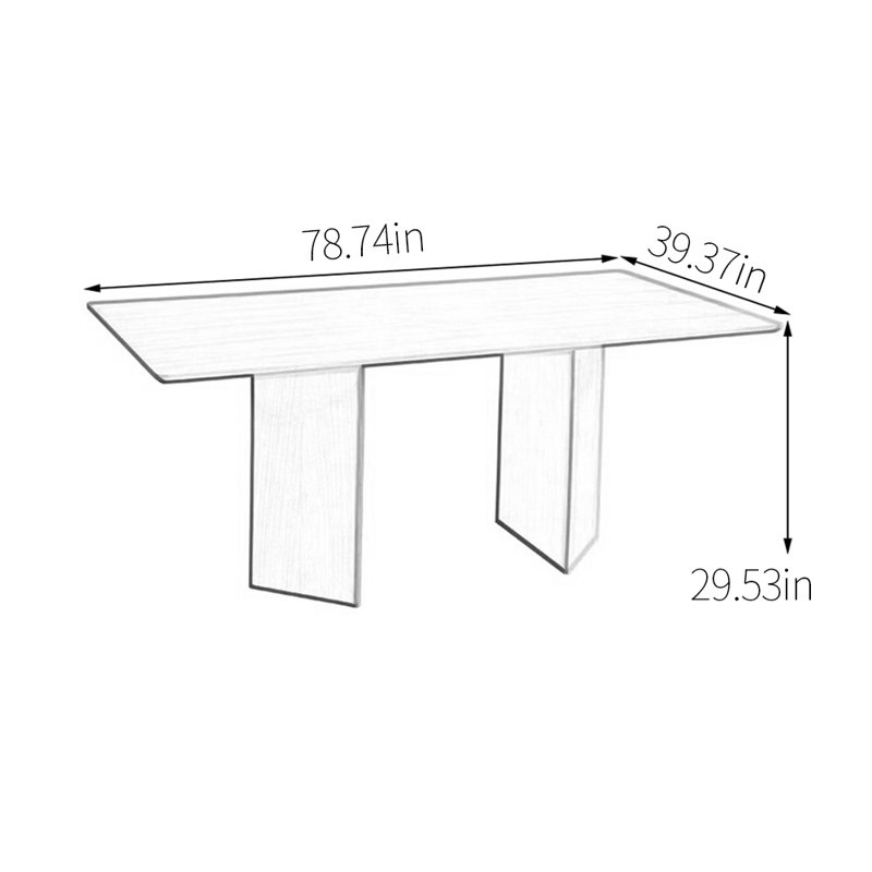 Ash creative dining table, 29.53"H x 78.74"L x 39.37"W