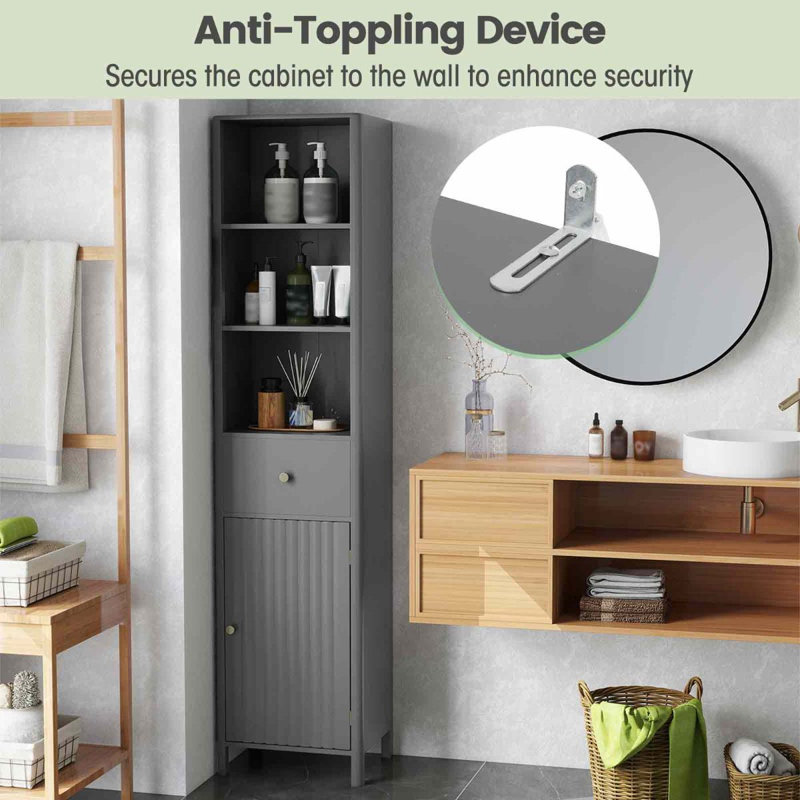 Wall Bathroom Cabinet, Grey