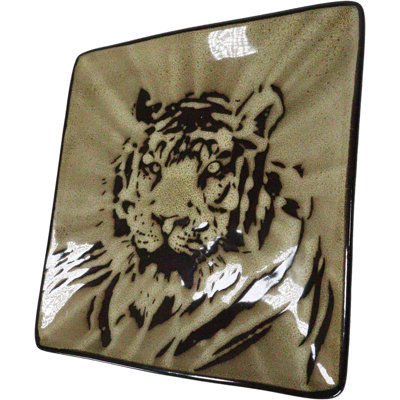 Red Barrel Studio® Pack Of 2 Rainforest Apex Predator Jungle Eye Of The Tiger 8"H Ceramic Salad Dessert Fruits Appetizer Plates Party Hosting Kitchen And Dining Serveware Dinnerware