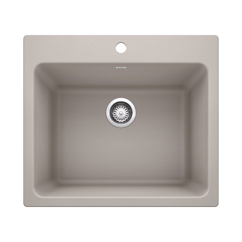 Liven SILGRANIT 25" L x 22" W Drop-In/Undermount Laundry Sink, Truffle