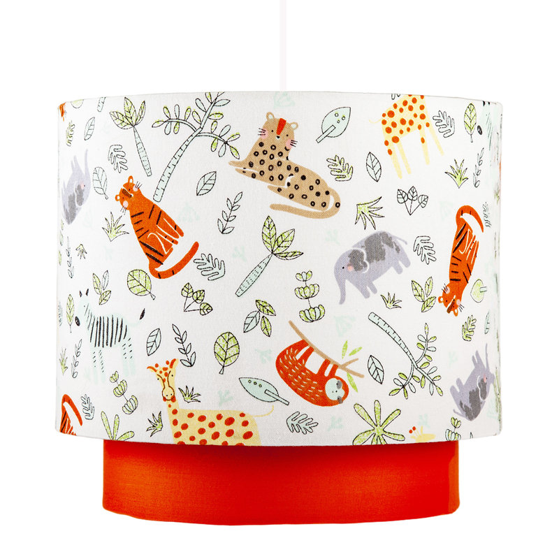 21 cm H Drum Fabric Pendant Shade ( No Direct Attachment Method ) in Orange