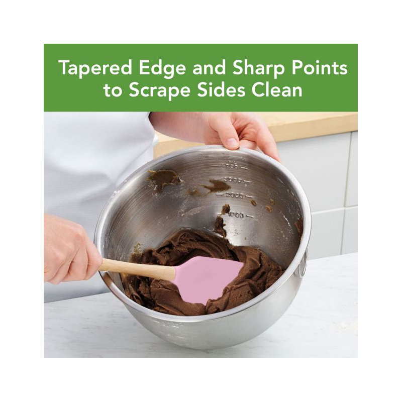 Tovolo Flex-Core Spatula Wood Handle Pink Sorbet