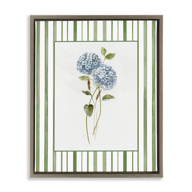 Cadre flottant délicat en hortensia et blé séché, design par Nan, H 21 po x l 17 po, Montalcino orme flottant encadré