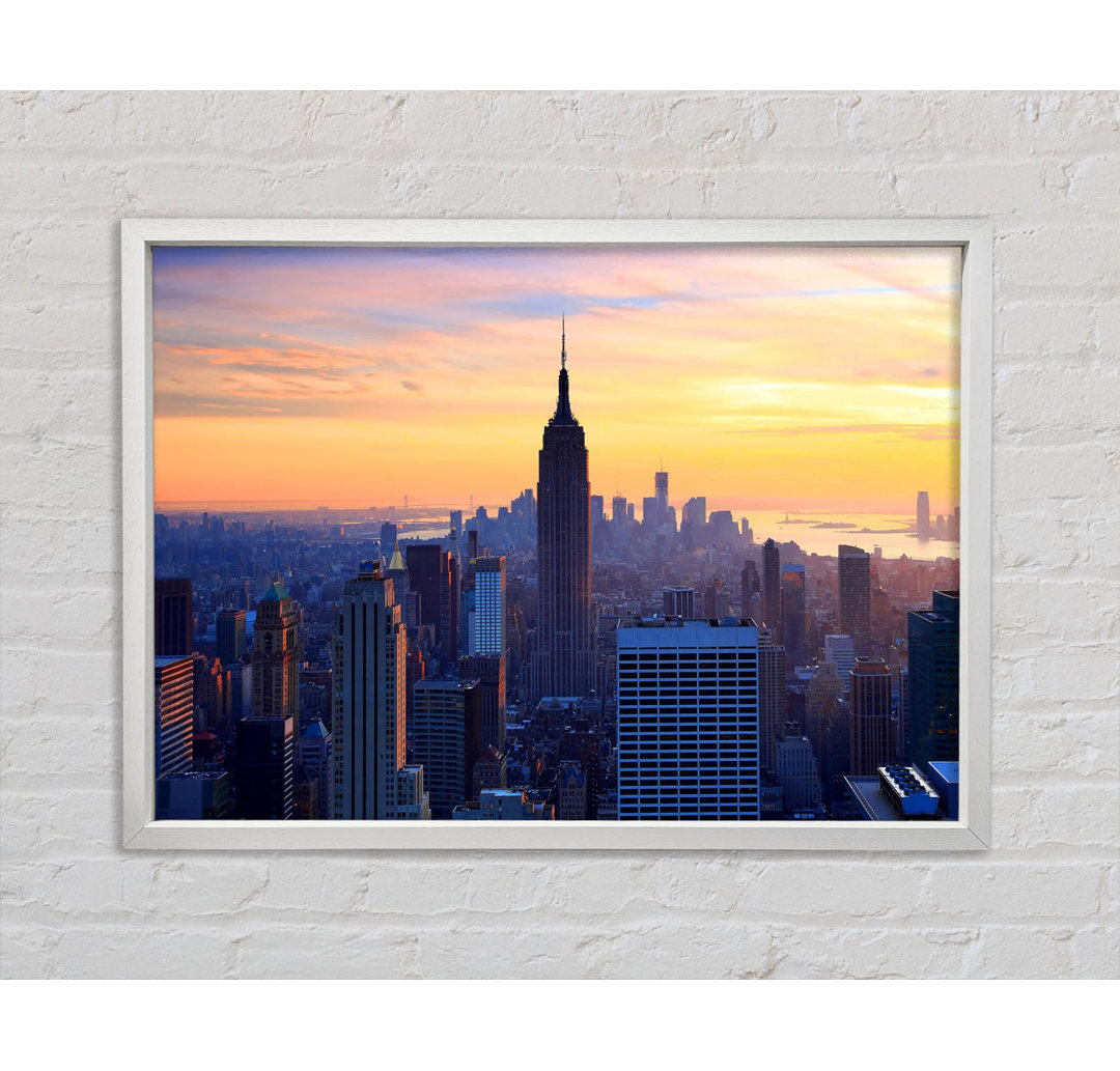 Sonnenuntergang über dem Empire State Building - Einzelner Bilderrahmen Kunstdrucke auf Leinwand