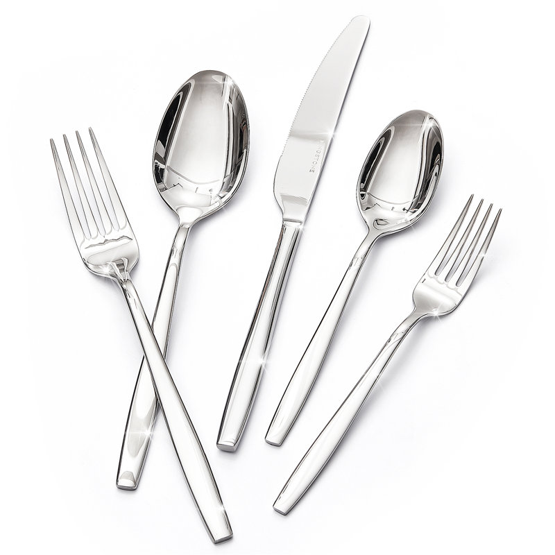 20 Piece 18/10 Stainless Steel Silverware Set, Service For 4, Silver