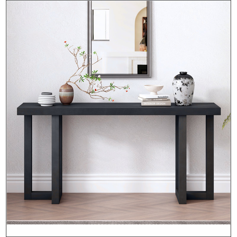Console de conception géométrique avec pieds en pin massif, convenant au vestibule, au couloir, au salon, à la chambre à coucher