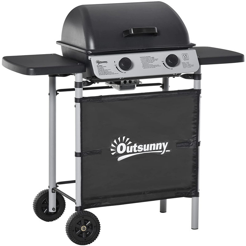 HOMCOM 2 - Burner Countertop Natural Gas 9500 BTU BTU Gas Grill