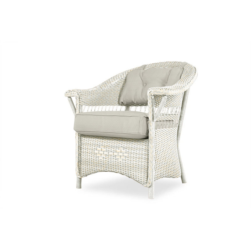 Nantucket Outdoor Dining Armchair, Antique White, Remy Pebble
