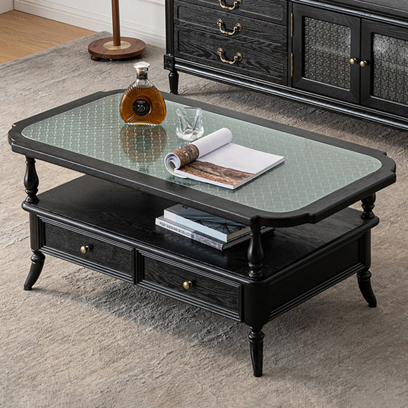 Table basse en verre, H 20,47 po x L 51,18 po x l 25,59 po