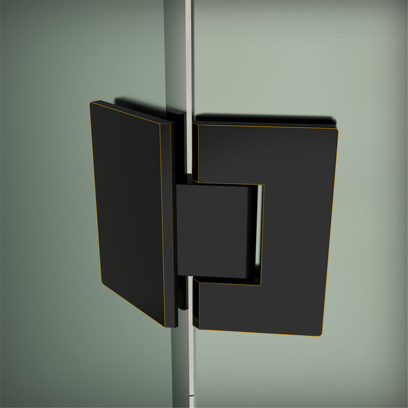 Merrick GS Matte Black Frameless Frosted Glass Neo-Angle Shower Enclosure