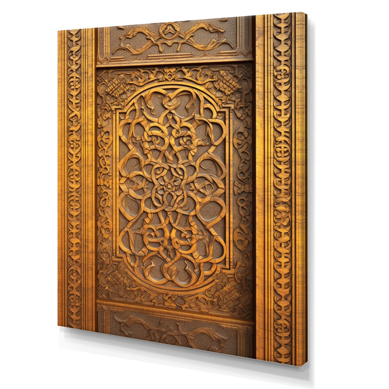 " Old Carved Wooden Door III ", Wrapped Canvas, 40" H x 30" W x 1.5" D