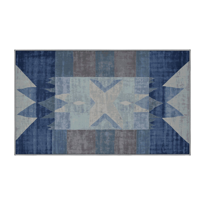 Tapis gris lavable à la machine, Rectangle 5 pi x 8 pi