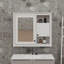 Armoire murale de salle de bain 32 "avec miroir, armoire à pharmacie murale avec 3 tablettes, armoire de rangement à porte miroir