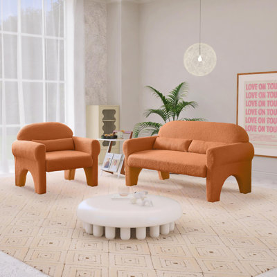 Canapé et fauteuil d'appoint 2 pièces Nisaiah