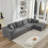 106" Modern L-shape Cloud Sectional With Right Facing Chaise, Gray Corduroy, No Assembly, 3 For 's Play Assembly Living Area-542226455-542226457