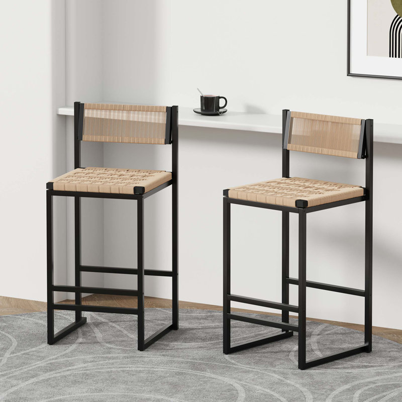 Ensemble de 2 tabourets de cuisine avec repose-pieds et tabouret de cuisine