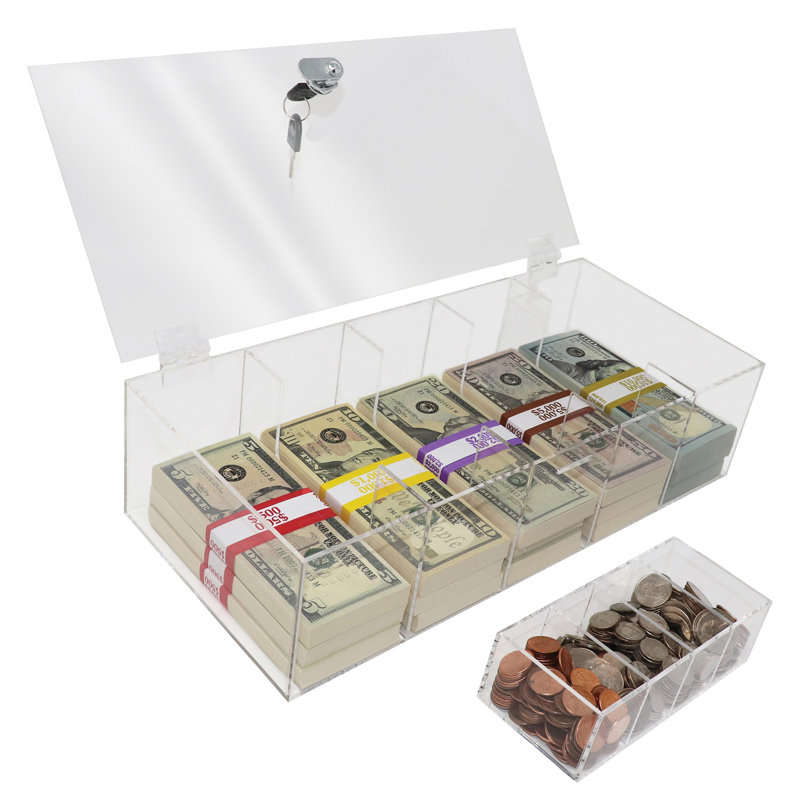Nadex Plastic Cash Tray, 8.66" H x 16.88" W x 6.1" D